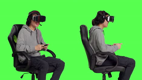 Gamer-uses-virtual-reality-for-gameplay